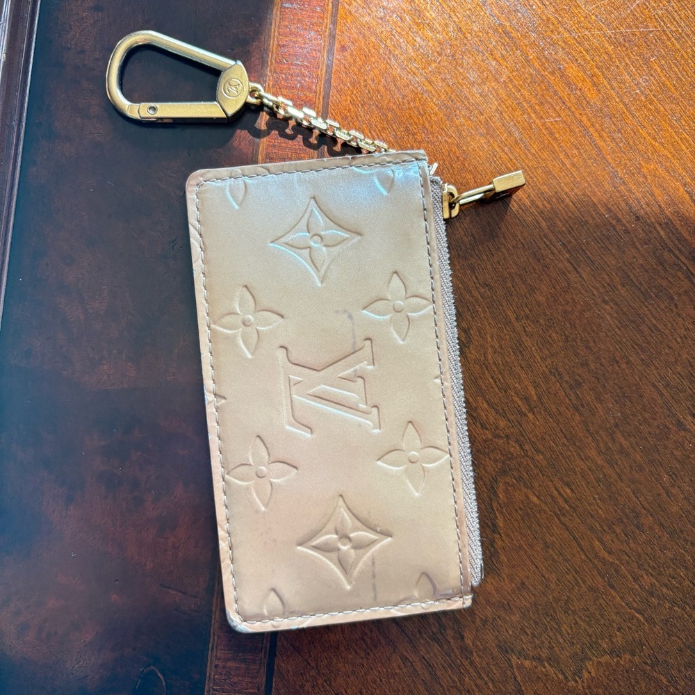 LV Leather Coin Purse for Women with KeyChain Small Zipper